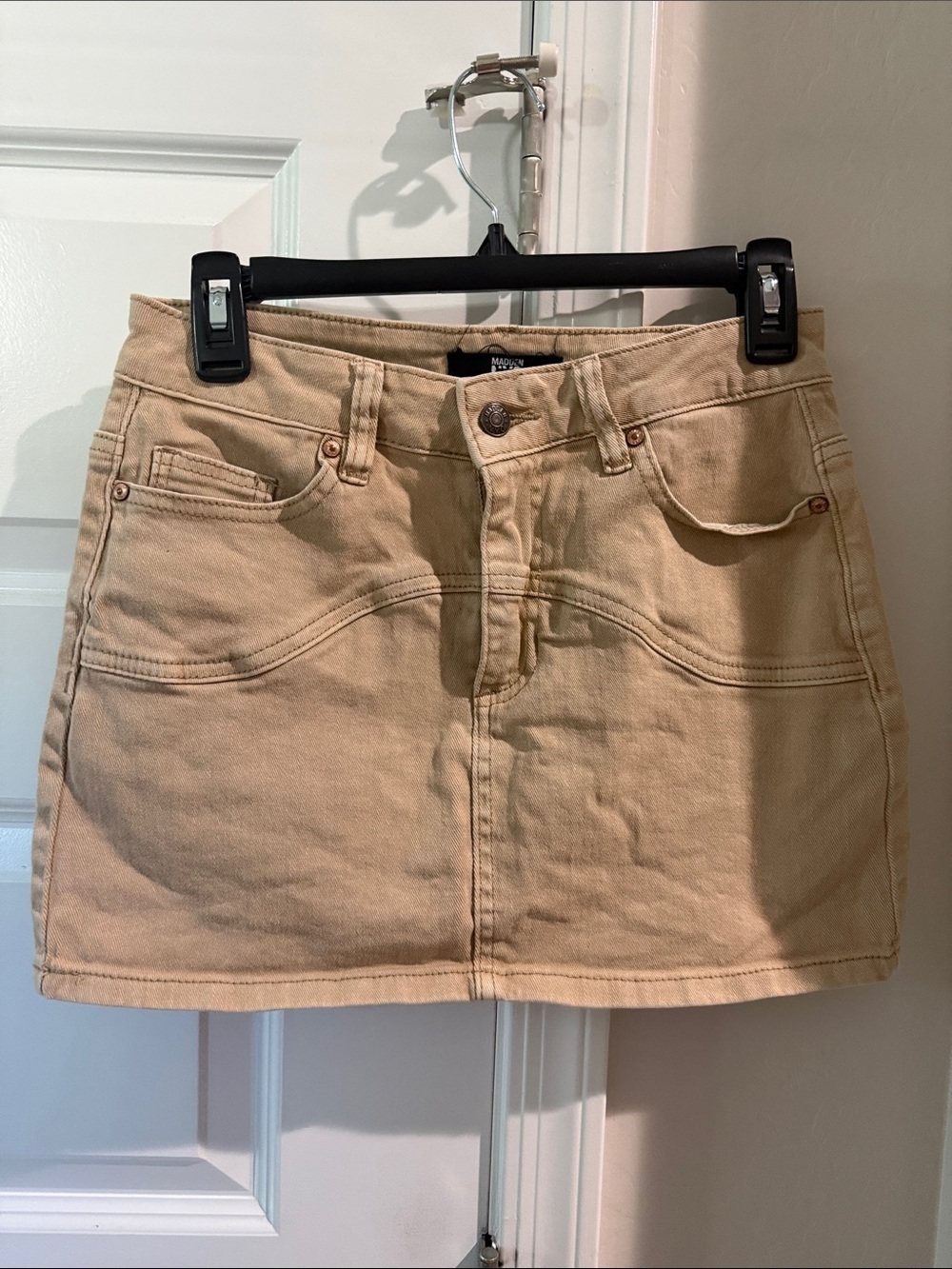 Beige Denim Mini Skirt Madden NYC